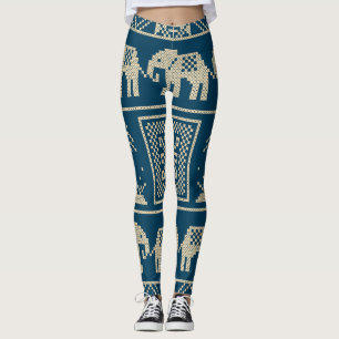 Afrikanische Elefanten Trendy Marine blauer Hinter Leggings