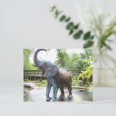 Afrikanische Elefantenbildhauerei Postkarte (Stehend Vorderseite)