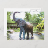 Afrikanische Elefantenbildhauerei Postkarte (Vorne/Hinten)