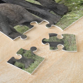 afrikanische Elefantenherde, Loxodonta africana, 2 Puzzle (Seite)