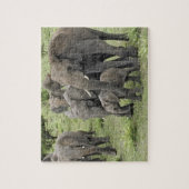 afrikanische Elefantenherde, Loxodonta africana, 2 Puzzle (Vertikal)
