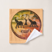 afrikanische Elefantenkunst Print Badhandtuch Set (Waschlappen)
