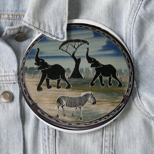 afrikanische Elefantenkunst Print Button (Beispiel)