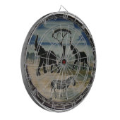 afrikanische Elefantenkunst Print Dartscheibe (Vorderseite Links)