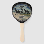 afrikanische Elefantenkunst Print Fächer (Vorderseite)