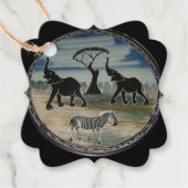 afrikanische Elefantenkunst Print Geschenkanhänger (Vorderseite)