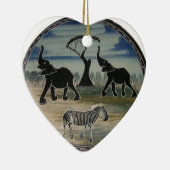 afrikanische Elefantenkunst Print Keramik Ornament (Rechts)