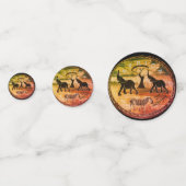 afrikanische Elefantenkunst Print Konfetti (Rückseiten)