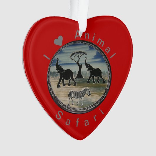 afrikanische Elefantenkunst Print Ornament (Vorderseite)