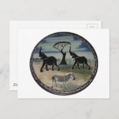 afrikanische Elefantenkunst Print Postkarte (Vorne/Hinten)