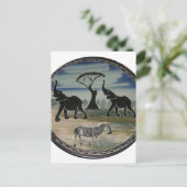 afrikanische Elefantenkunst Print Postkarte (Stehend Vorderseite)