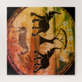 afrikanische Elefantenkunst Print Puzzle (Horizontal)