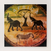 afrikanische Elefantenkunst Print Puzzle (Vertikal)
