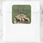 afrikanische Elefantenkunst Print Quadratischer Aufkleber (Tasche)