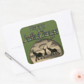 afrikanische Elefantenkunst Print Quadratischer Aufkleber (Umschlag)