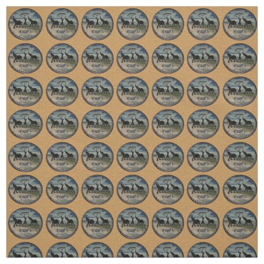 afrikanische Elefantenkunst Print Stoff (Muster)