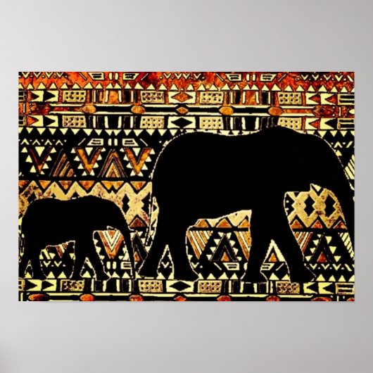 Afrikanische Elefantenkunstposter Poster (Vorne)