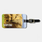 Afrikanische Elefantenmutter und Kalb Gepäckanhänger (Vorderseite horizontal)