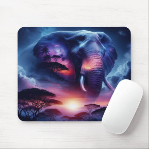 Afrikanische Elefantensilhouette Sonnenuntergang S Mousepad