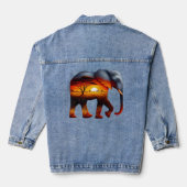 Afrikanische ElefantenT - Shirt Jeansjacke (Rückseite)