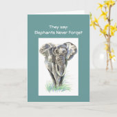 Afrikanische Elefantentierart Wasserfarbe Kunst Karte (Gelbe Blume)