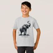 Afrikanische Elefantentierart Wasserfarbe Kunst T-Shirt (Vorne ganz)