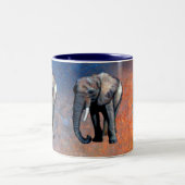 Afrikanische Elefantenwildschützerin Drinking Tass Zweifarbige Tasse (Mittel)