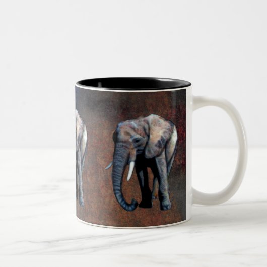 Afrikanische Elefantenwildschützerin Drinking Tass Zweifarbige Tasse (Rechts)