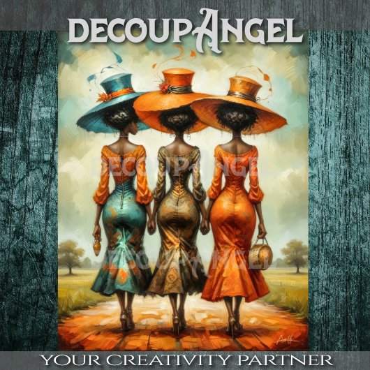 Afrikanische Eleganz Drei Frauen im Einklang Entde Seidenpapier