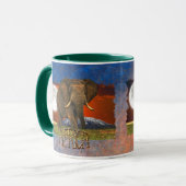 Afrikanische Elephant & Savannah Moon AFRICA Tasse (Vorderseite Links)