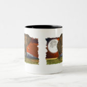 Afrikanische Elephant & Savannah Moon Zweifarbige Tasse (Mittel)