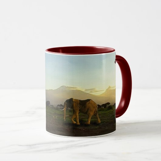 Afrikanische Elephant & Savannah Tasse (VorderseiteRechts)