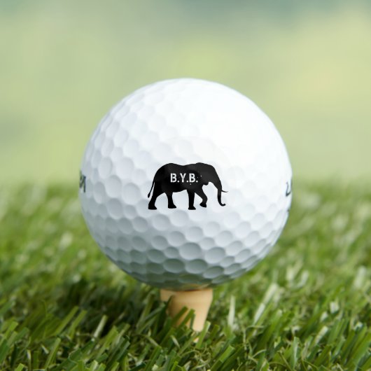 Afrikanische Elephant-Silhouette mit benutzerdefin Golfball (Insitu T-Shirt)