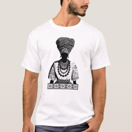 Afrikanische Erbschaftskopfbinde-Silhouette T-Shirt