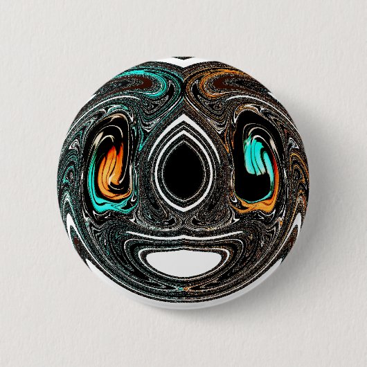 afrikanische Ethnic Doodle Zebra Textured Art Prin Button (Vorderseite)