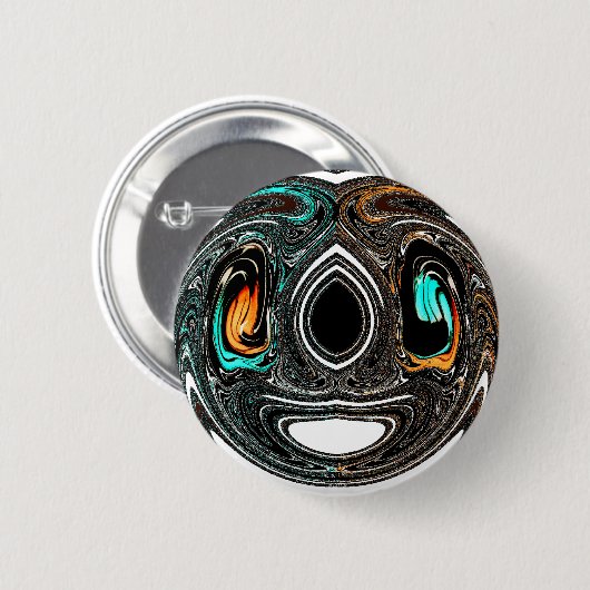 afrikanische Ethnic Doodle Zebra Textured Art Prin Button (Vorne & Hinten)