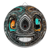 afrikanische Ethnic Doodle Zebra Textured Art Prin Dartscheibe (vorne)