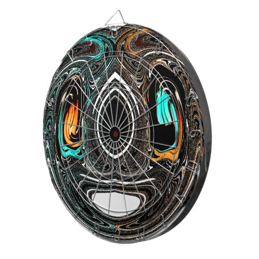 afrikanische Ethnic Doodle Zebra Textured Art Prin Dartscheibe (Vorderseite rechts)