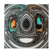 afrikanische Ethnic Doodle Zebra Textured Art Prin Fliese (Vorderseite)