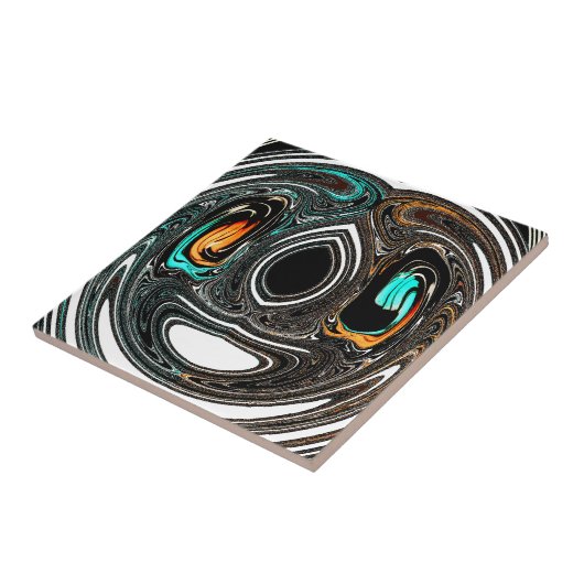 afrikanische Ethnic Doodle Zebra Textured Art Prin Fliese (Seite)