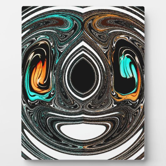 afrikanische Ethnic Doodle Zebra Textured Art Prin Fotoplatte (Vorderseite)