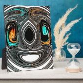 afrikanische Ethnic Doodle Zebra Textured Art Prin Fotoplatte (Seite)