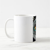 afrikanische Ethnic Doodle Zebra Textured Art Prin Kaffeetasse (Links)