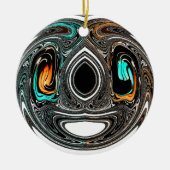 afrikanische Ethnic Doodle Zebra Textured Art Prin Keramik Ornament (Vorne)