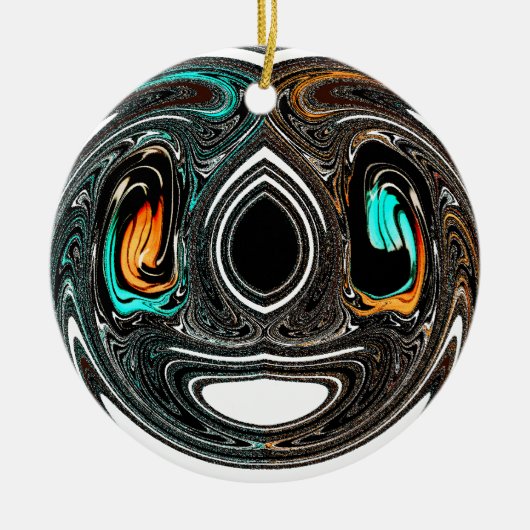 afrikanische Ethnic Doodle Zebra Textured Art Prin Keramik Ornament (Vorne)