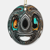 afrikanische Ethnic Doodle Zebra Textured Art Prin Keramik Ornament (Links)