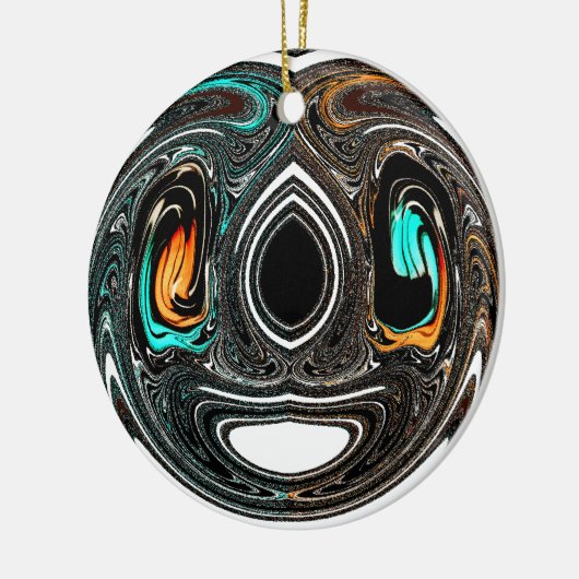 afrikanische Ethnic Doodle Zebra Textured Art Prin Keramik Ornament (Links)