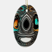 afrikanische Ethnic Doodle Zebra Textured Art Prin Keramikornament (Rechts)