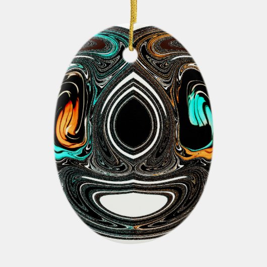 afrikanische Ethnic Doodle Zebra Textured Art Prin Keramikornament (Vorne)