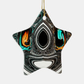 afrikanische Ethnic Doodle Zebra Textured Art Prin Keramikornament (Rechts)